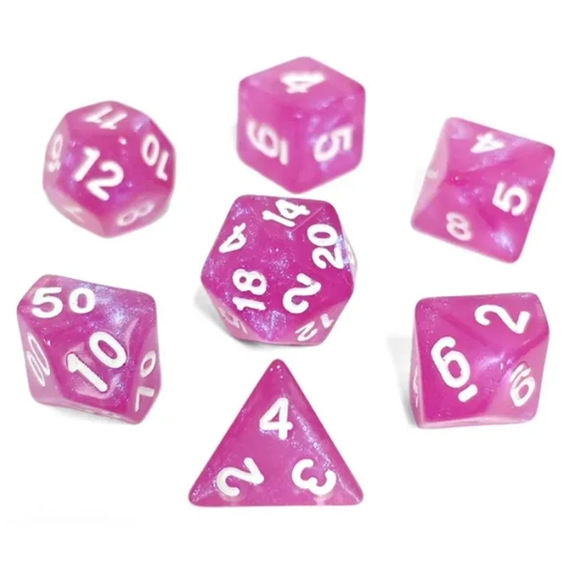 Tarot Reading - 7 Piece Polyhedral Dice Set + Dice Bag