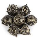 Elven Room Clearer - 7 Piece Metal Polyhedral Dice Set & Dice Case