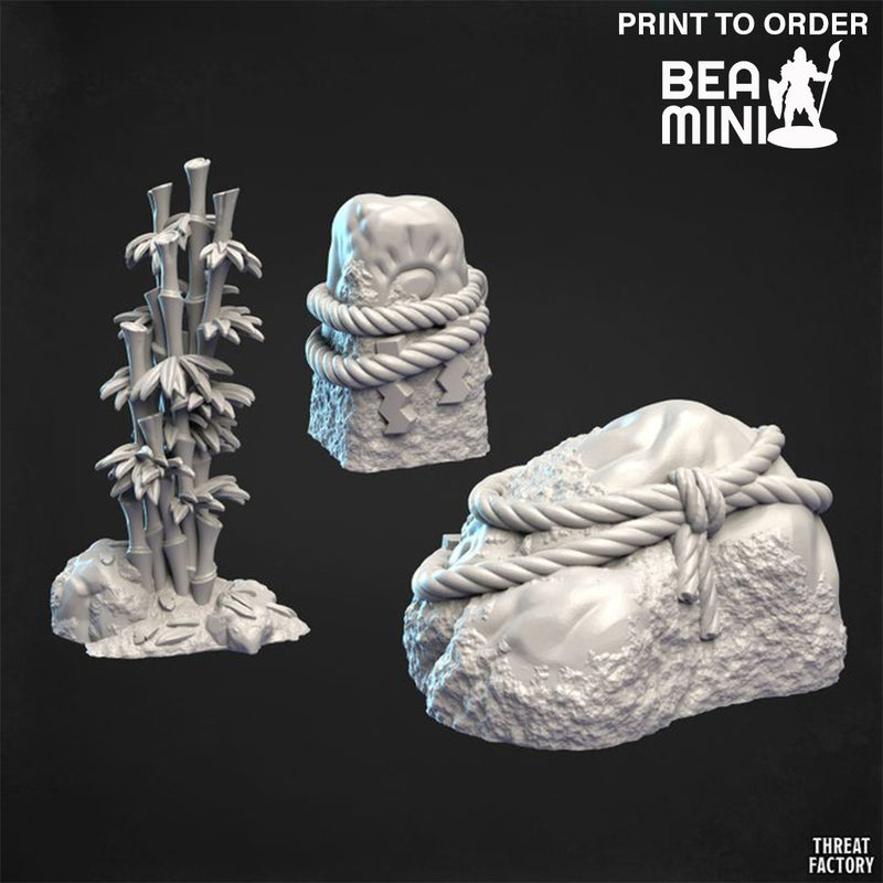 Sacred Rocks and Bamboo | BeaMini Print to Order Miniatures