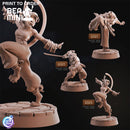 Catfolk Monks | BeaMini Print to Order Miniatures