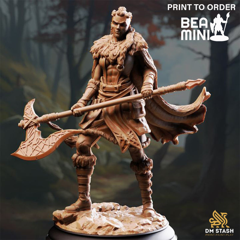 Barbarian Berserker - Gunnhildr | BeaMini Print to Order Miniatures