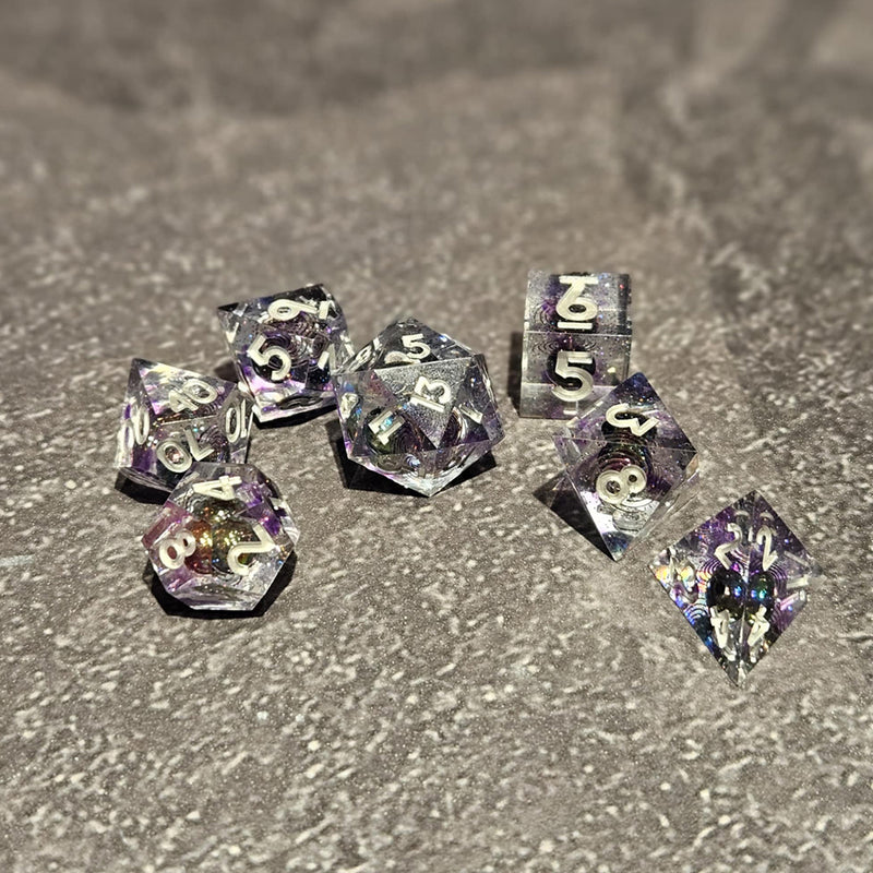 Void Star - Handcrafted Sharp Edge Dice Set & Dice Case