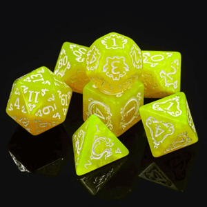 Yellow Brick Road - 7 Piece Polyhedral Dice Set + Dice Bag