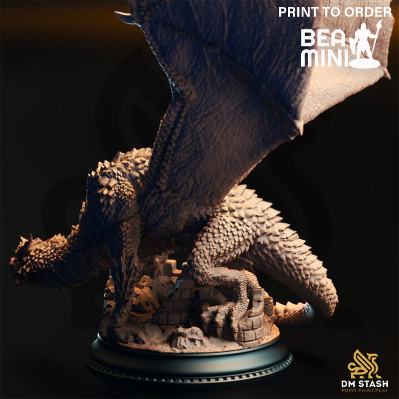 Adult Silver Dragon - Azmordion the Ever-Prideful | BeaMini Print to Order Miniatures