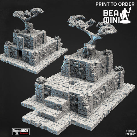 Ruined Terrain - Temple (Modular) | BeaMini Print to Order Miniatures