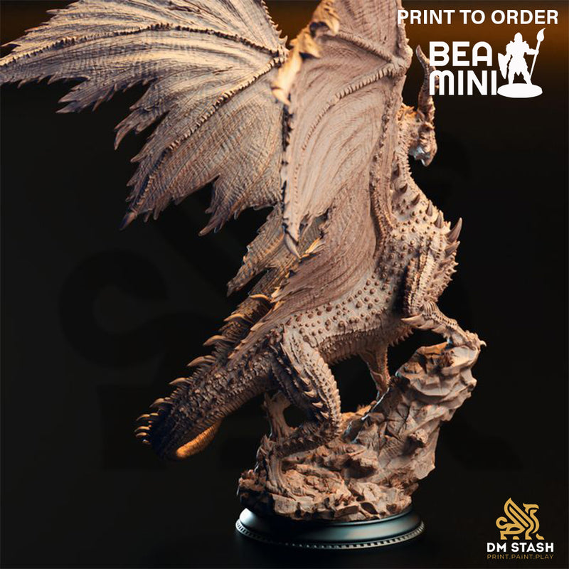 Ancient Black Dragon - Sovram the Betrayed | BeaMini Print to Order Miniatures