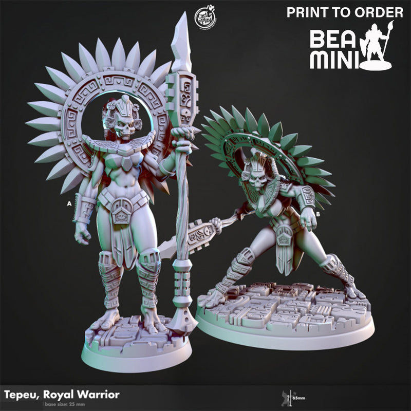 Tepeu, Royal Warrior | BeaMini Print to Order Miniatures