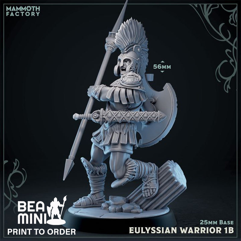 Eulyssian Warrior 1B | BeaMini Print to Order Miniatures