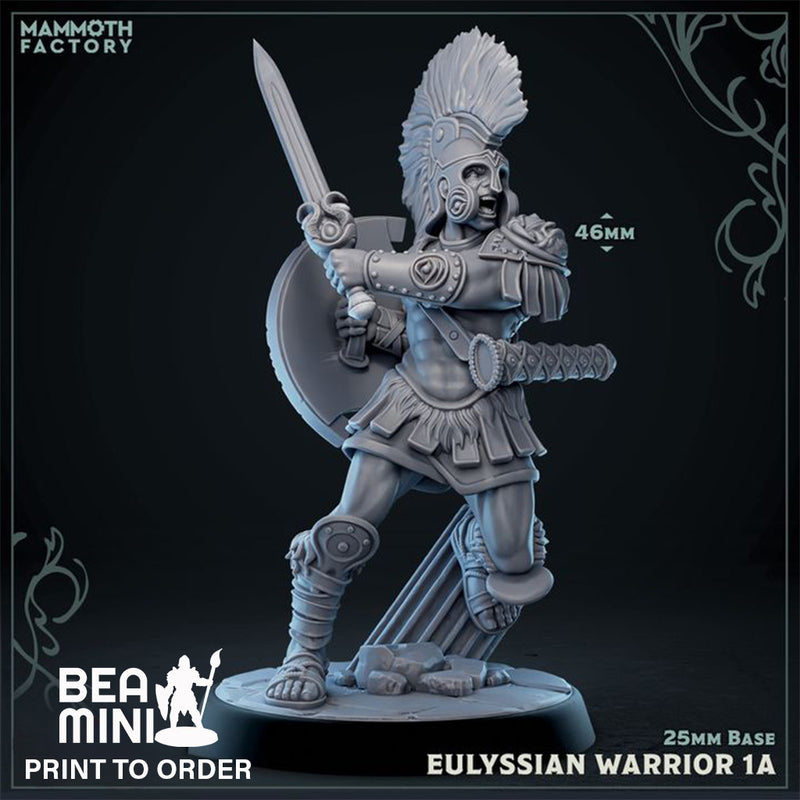 Eulyssian Swordsman 1A | BeaMini Print to Order Miniatures