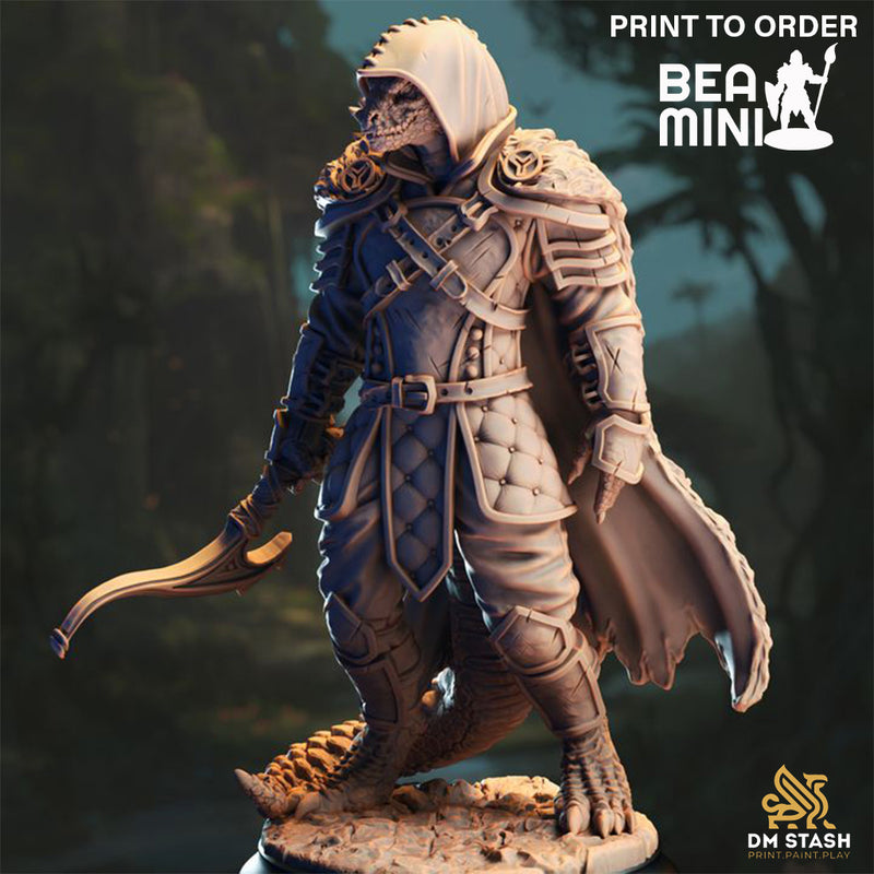 Dragonborn Ranger - Gelzik Pad-Foot | BeaMini Print to Order Miniatures