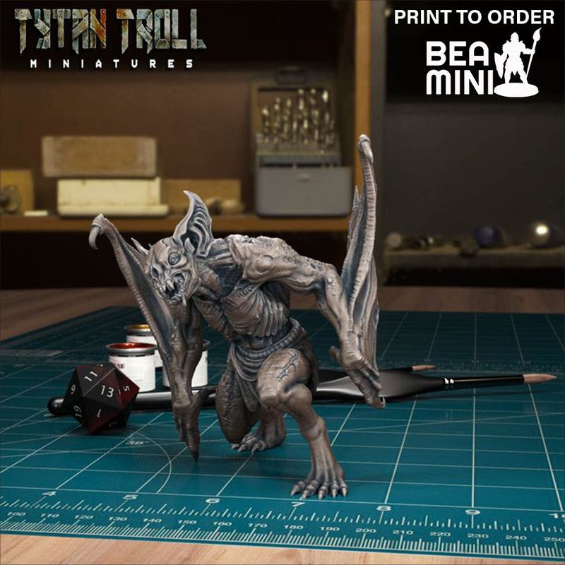 Bat Folk Creature 02 | BeaMini Print to Order Miniatures