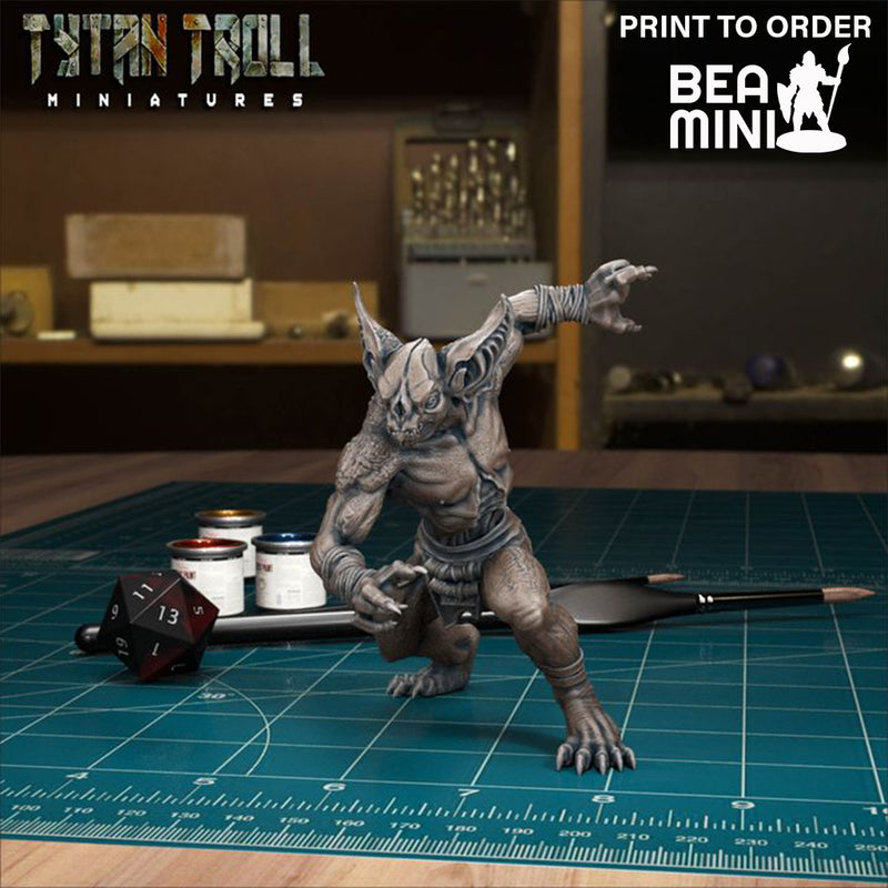 Bat Folk Creature 03 | BeaMini Print to Order Miniatures