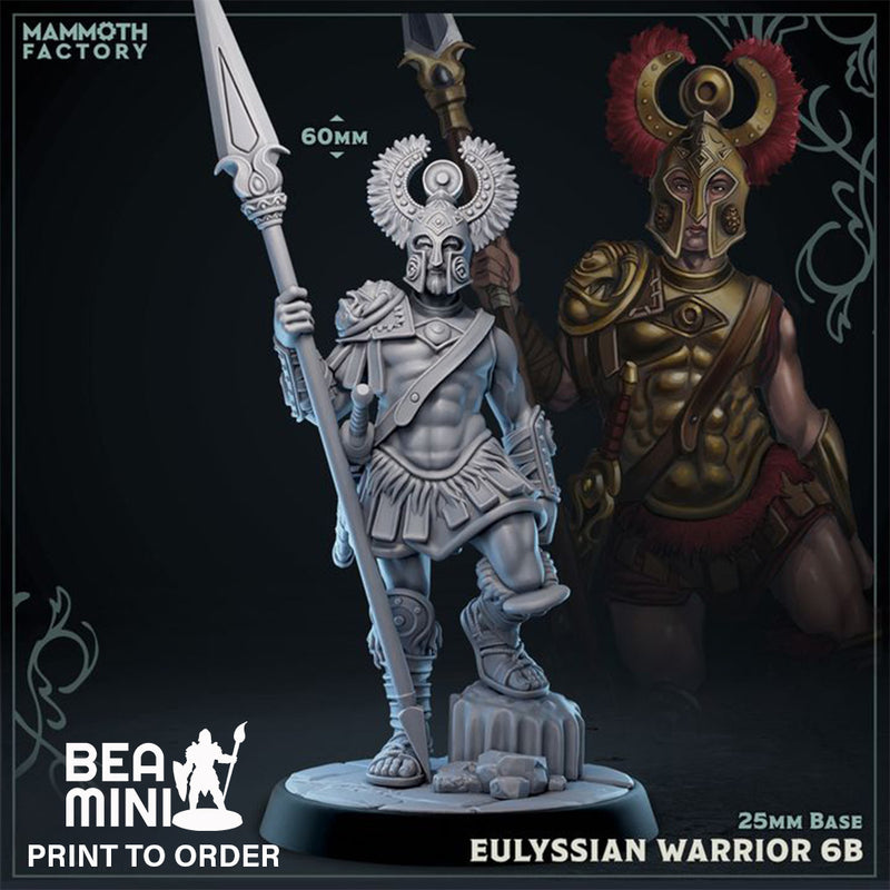 Eulyssian Warrior 6B | BeaMini Print to Order Miniatures