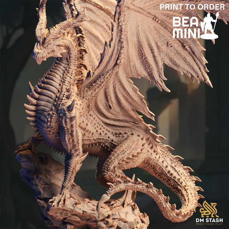 Ancient Black Dragon - Sovram the Betrayed | BeaMini Print to Order Miniatures
