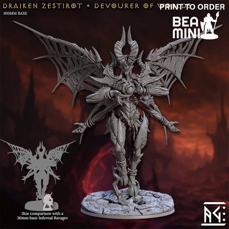 Draiken Zestirot, Devourer of Worlds| BeaMini Print to Order Miniatures
