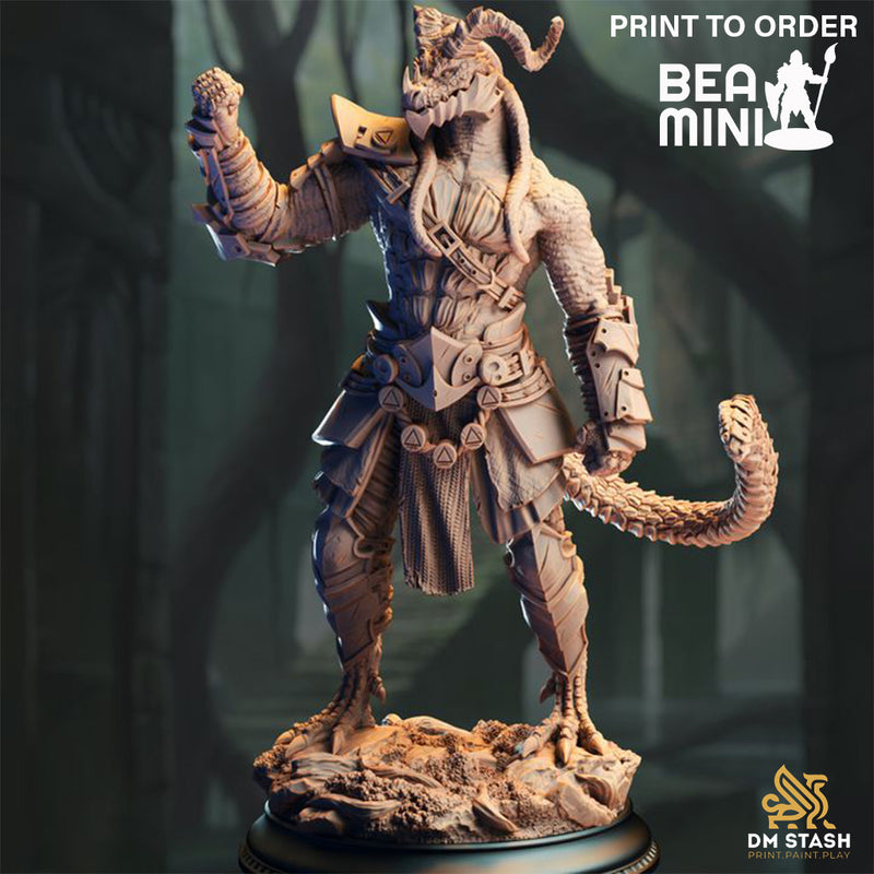 Dragonborn Fighter - Vaakrin Steeljaw | BeaMini Print to Order Miniatures