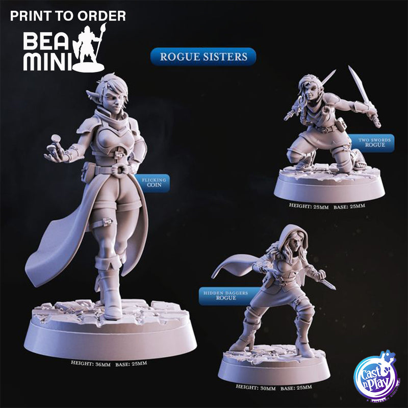 Rogue Sisters | BeaMini Print to Order Miniatures