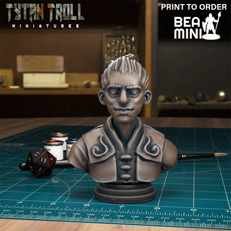 Curse of Strahd - Benjamin Blackdraw Bust | BeaMini Print to Order Miniatures