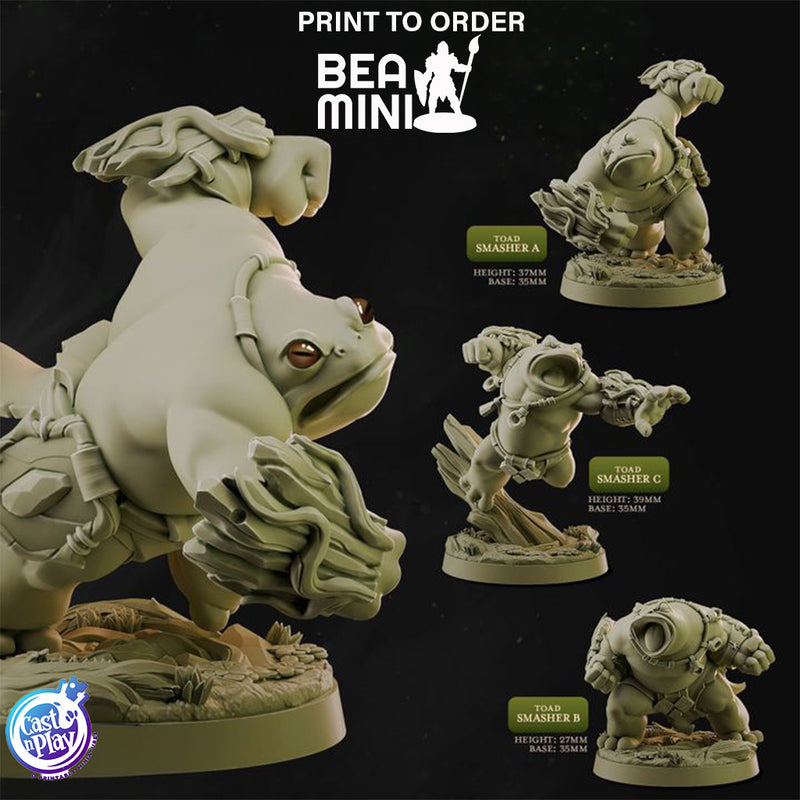 Melee Smasher Toads | BeaMini Print to Order Miniatures