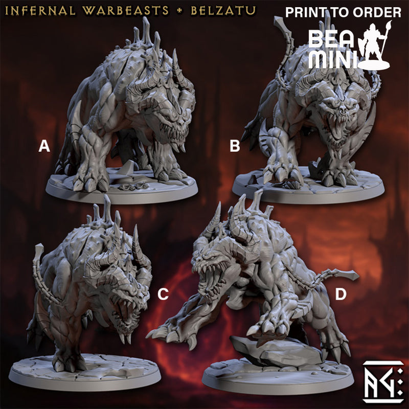 Infernal Warbeasts | BeaMini Print to Order Miniatures