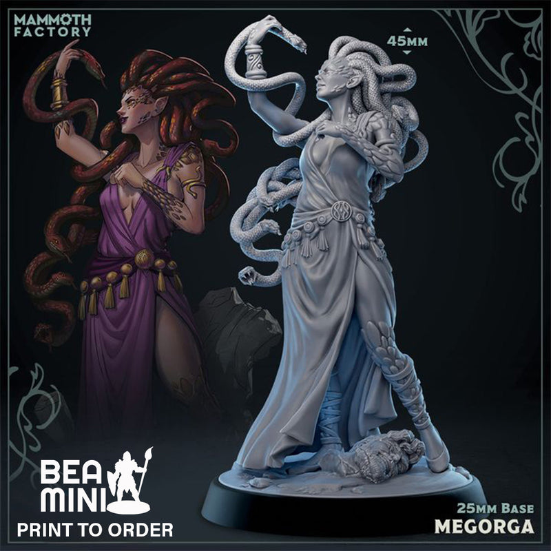 Megorga the Medusa | BeaMini Print to Order Miniatures
