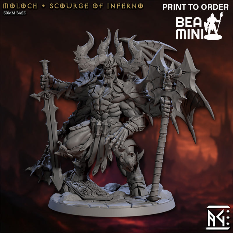 Moloch, Scourge of Inferno | BeaMini Print to Order Miniatures