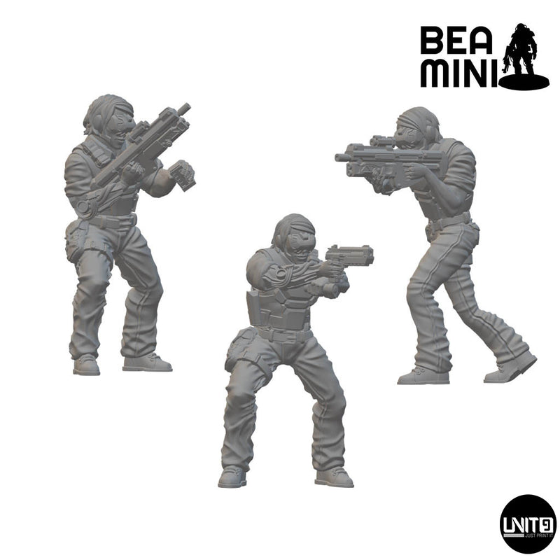 Black Site Agents | BeaMini Unpainted Sci-fi Miniatures