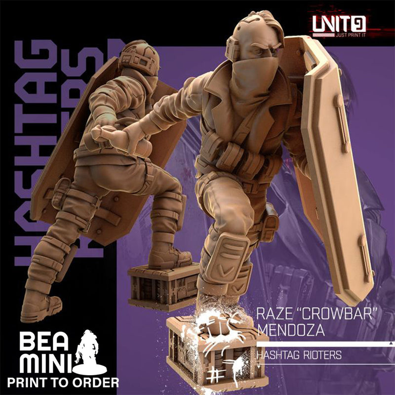 Raze 'Crowbar' Mendoza | BeaMini Print to Order Miniatures